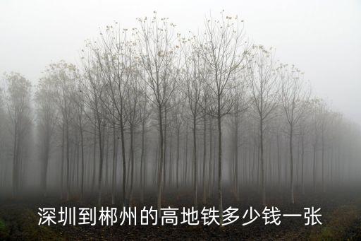 深圳到郴州的高地鐵多少錢一張