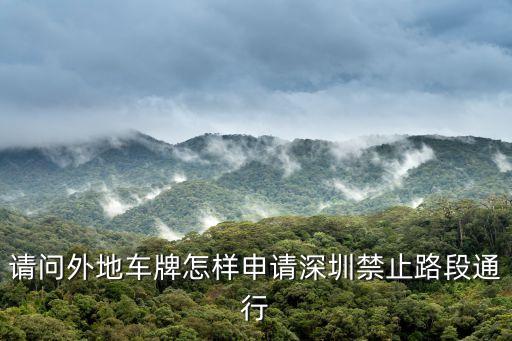 請問外地車牌怎樣申請深圳禁止路段通行