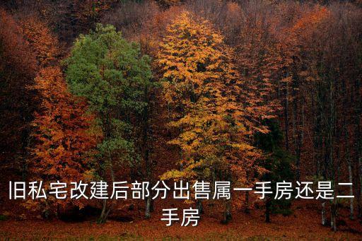 廣州個人私宅整棟出售，舊私宅改建后部分出售屬一手房還是二手房