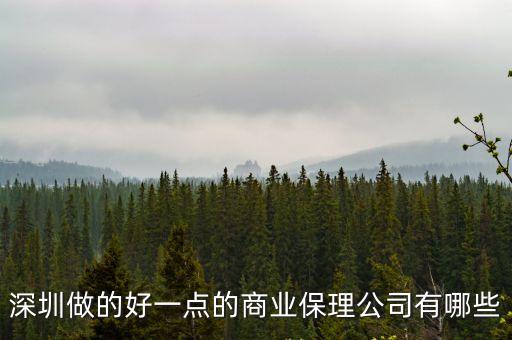 深圳做的好一點的商業保理公司有哪些