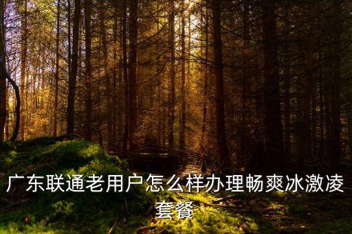 廣東聯(lián)通老用戶怎么樣辦理暢爽冰激凌套餐