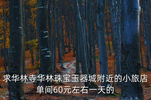 求華林寺華林珠寶玉器城附近的小旅店單間60元左右一天的