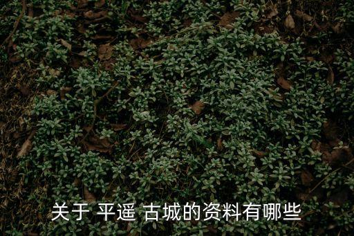 關(guān)于 平遙 古城的資料有哪些