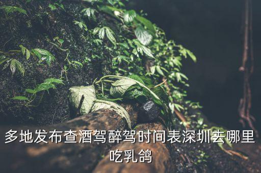 多地發布查酒駕醉駕時間表深圳去哪里吃乳鴿