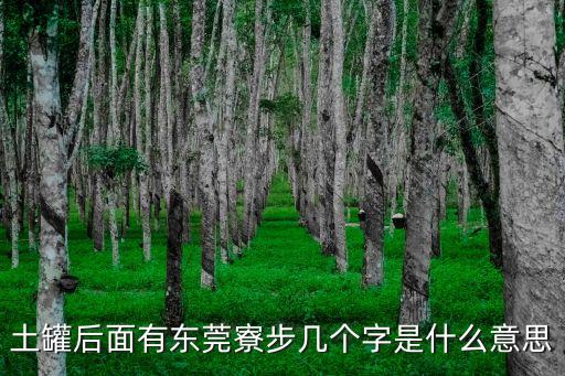 土罐后面有東莞寮步幾個字是什么意思