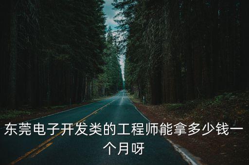 東莞電子開發類的工程師能拿多少錢一個月呀