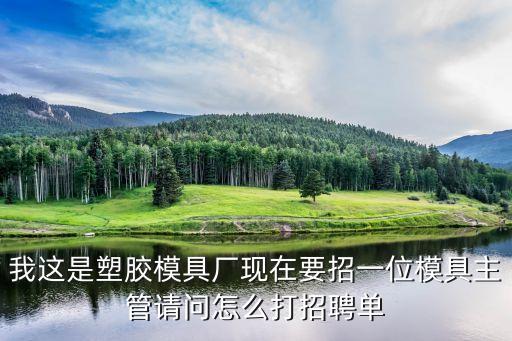 我這是塑膠模具廠現在要招一位模具主管請問怎么打招聘單