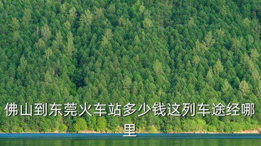 佛山到東莞火車站多少錢這列車途經哪里