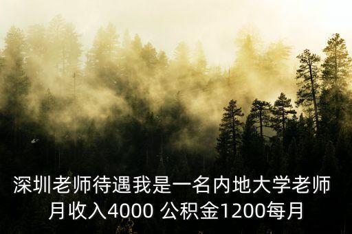 深圳教師年薪和公積金，到底深圳公辦小學老師工資待遇多少