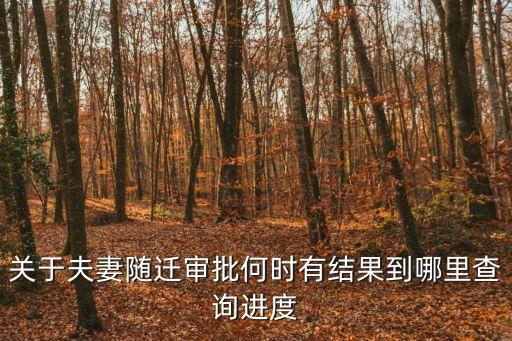 關(guān)于夫妻隨遷審批何時有結(jié)果到哪里查詢進度