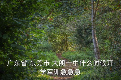 廣東省 東莞市 大朗一中什么時候開學軍訓急急急