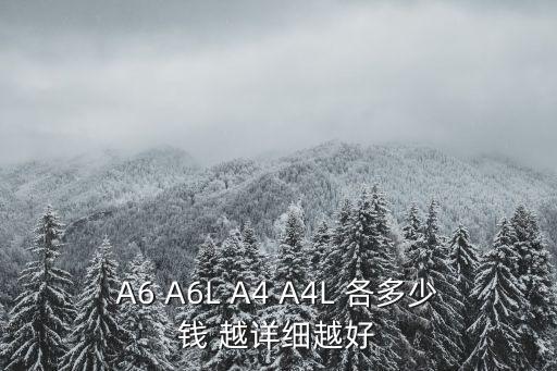 A6 A6L A4 A4L 各多少錢 越詳細越好