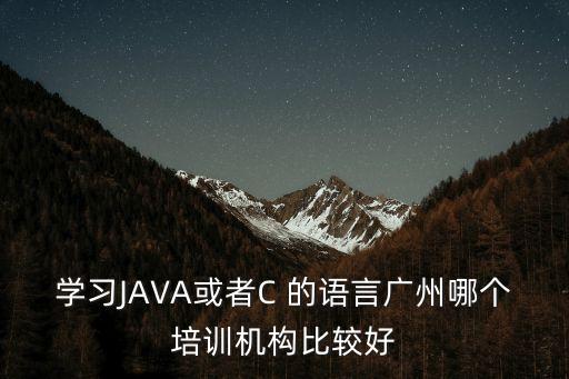 學習JAVA或者C 的語言廣州哪個培訓機構比較好