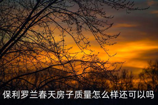 保利羅蘭春天房子質量怎么樣還可以嗎