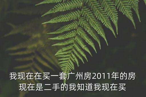 我現(xiàn)在在買一套廣州房2011年的房現(xiàn)在是二手的我知道我現(xiàn)在買