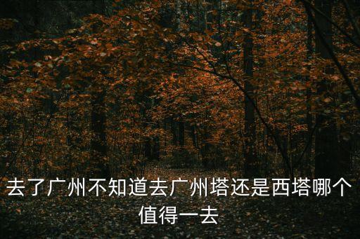 去了廣州不知道去廣州塔還是西塔哪個(gè)值得一去