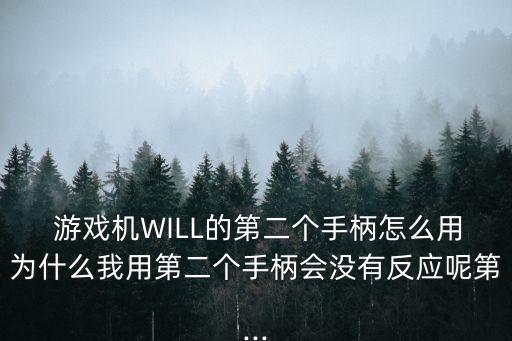 will游戲機,任天堂will游戲機是怎么玩?