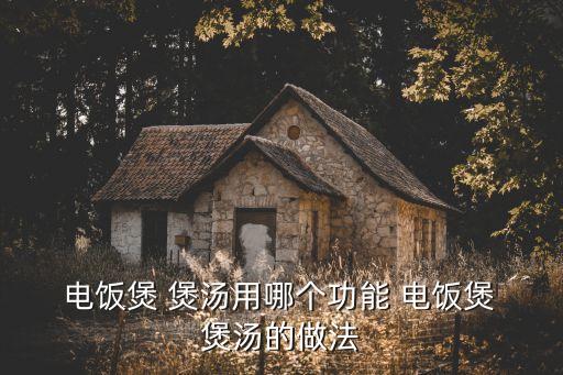 電飯煲煲湯,電飯煲怎么用?