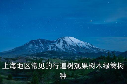 上海地區常見的行道樹觀果樹木綠籬樹種