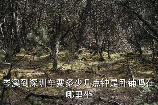 岑溪到深圳車費多少幾點鐘是臥鋪嗎在哪里坐