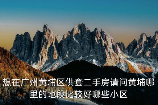 想在廣州黃埔區供套二手房請問黃埔哪里的地段比較好哪些小區