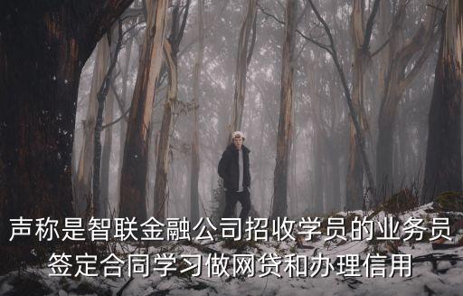 聲稱是智聯金融公司招收學員的業務員簽定合同學習做網貸和辦理信用