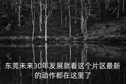 東莞未來30年發(fā)展就看這個(gè)片區(qū)最新的動(dòng)作都在這里了