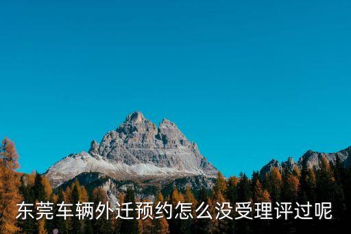 東莞車輛外遷預約怎么沒受理評過呢