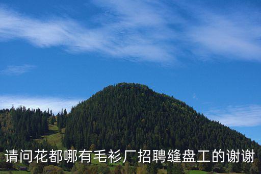 請問花都哪有毛衫廠招聘縫盤工的謝謝