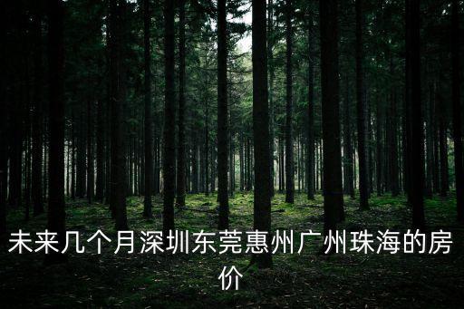 未來幾個月深圳東莞惠州廣州珠海的房價