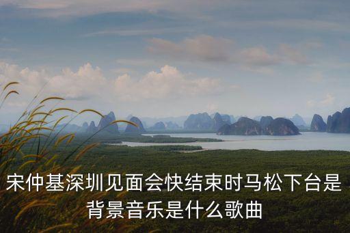 宋仲基深圳見面會快結束時馬松下臺是背景音樂是什么歌曲