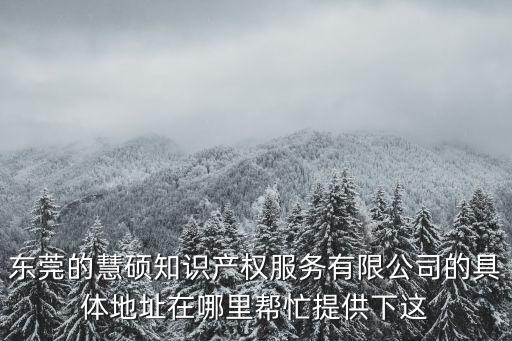 東莞的慧碩知識產權服務有限公司的具體地址在哪里幫忙提供下這