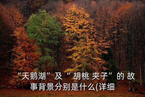 “天鵝湖”及“ 胡桃 夾子”的 故事背景分別是什么(詳細
