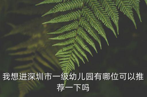 我想進深圳市一級幼兒園有哪位可以推薦一下嗎