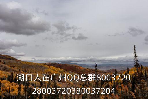 湖口人在廣州QQ總?cè)?00372028003720380037204