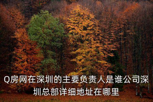 Q房網在深圳的主要負責人是誰公司深圳總部詳細地址在哪里