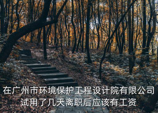 在廣州市環境保護工程設計院有限公司試用了幾天離職后應該有工資