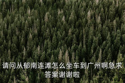 請問從郁南連灘怎么坐車到廣州啊急求答案謝謝啦