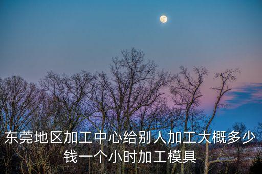 東莞大嶺山塑膠模具開模價格，東莞地區加工中心給別人加工大概多少錢一個小時加工模具