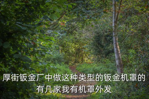 東莞琦祥五金科技，厚街鈑金廠中做這種類型的鈑金機(jī)罩的有幾家我有機(jī)罩外發(fā)