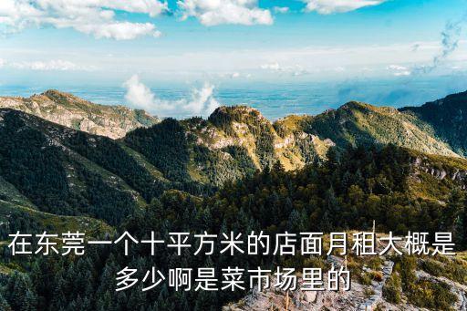 在東莞一個十平方米的店面月租大概是多少啊是菜市場里的