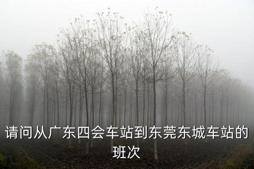 請問從廣東四會車站到東莞東城車站的班次