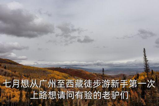 七月想從廣州至西藏徒步游新手第一次上路想請問有驗的老驢們
