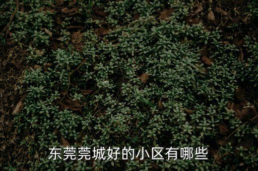 東莞莞城好的小區(qū)有哪些
