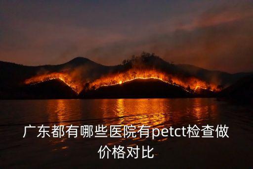 廣東都有哪些醫院有petct檢查做價格對比