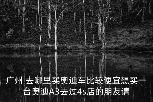 廣州 去哪里買奧迪車比較便宜想買一臺奧迪A3去過4s店的朋友請