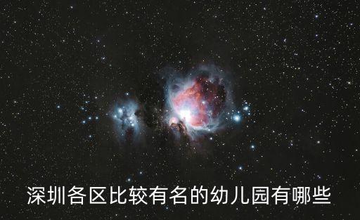 深圳各區(qū)比較有名的幼兒園有哪些