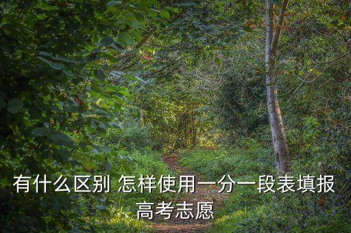 有什么區別 怎樣使用一分一段表填報高考志愿