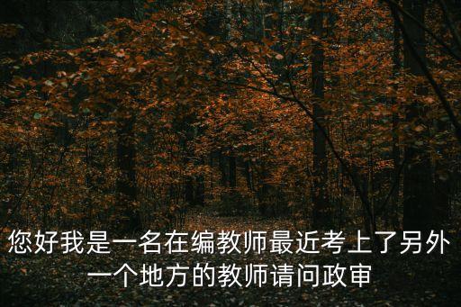 您好我是一名在編教師最近考上了另外一個地方的教師請問政審