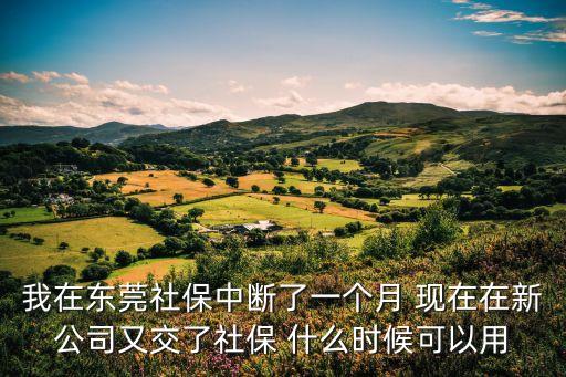 我在東莞社保中斷了一個月 現在在新公司又交了社保 什么時候可以用